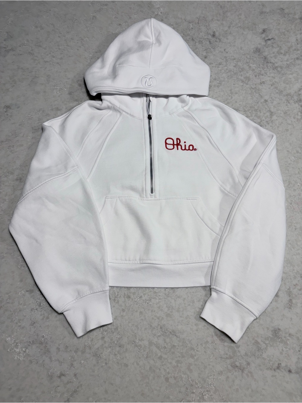 Lululemon Ohio State Scuba Half-Zip Hoodie in White - Size XS/S